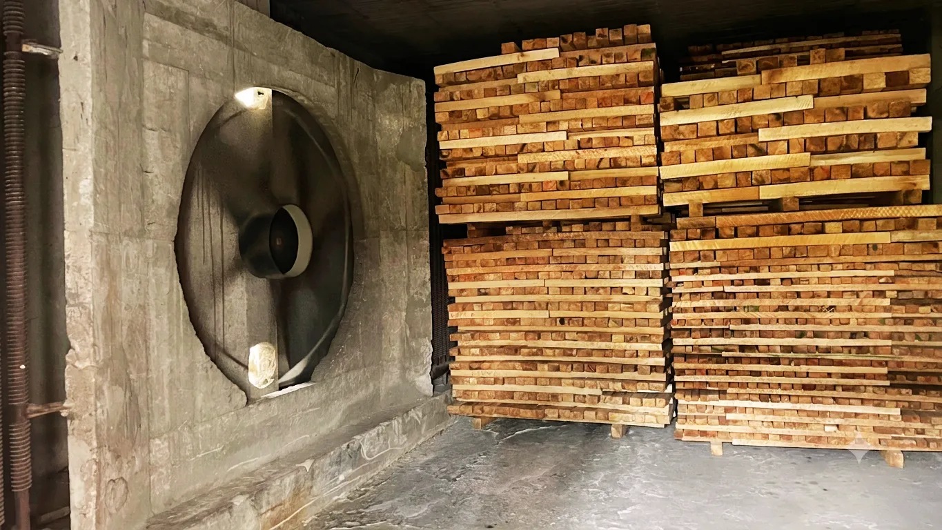 Cámara industrial de secado de madera de balsa